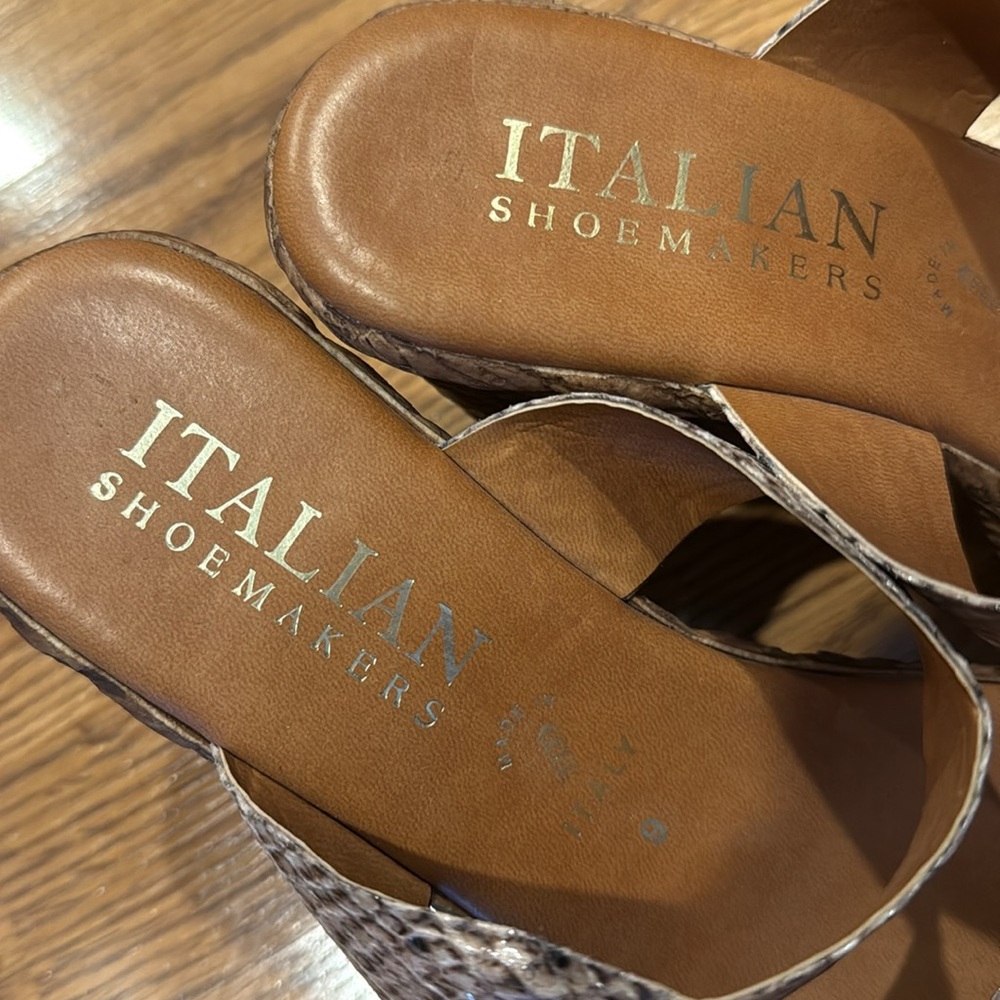 Italian Shoemakers Snakeskin Pattern Wedges - Picture 6 of 11